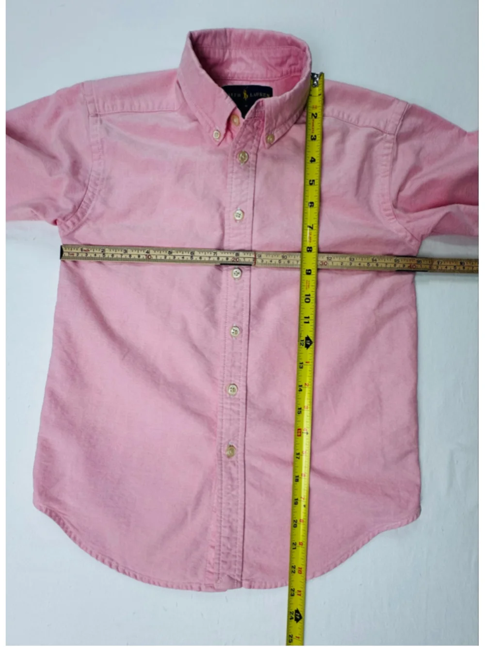 Ralph Lauren Boys Size 8 Pink Oxford Shirt Multicolor Pony Long Sleeve Preppy